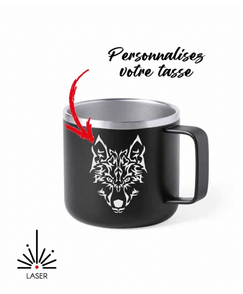 Tasse inox camp Noir