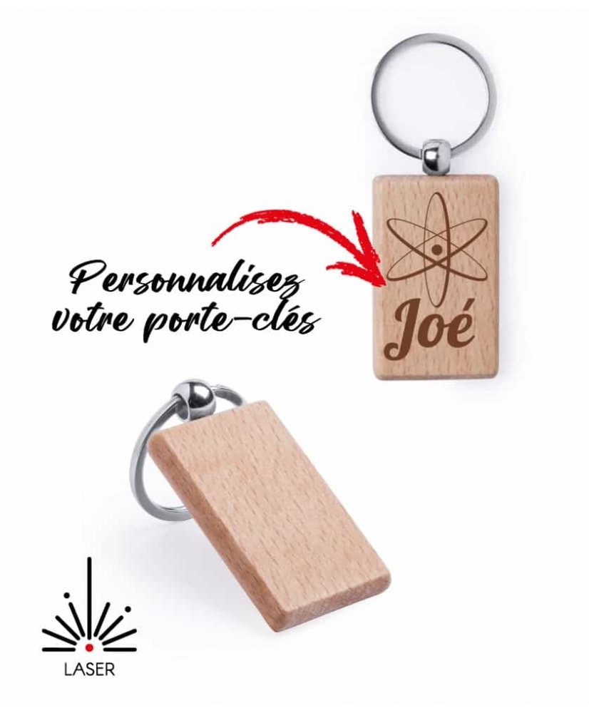 Porte-Clés rectangle en bois