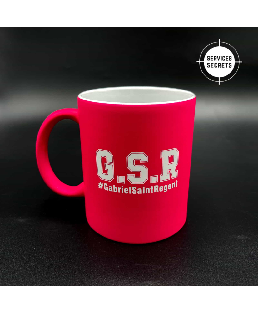 Mug G.S.R - Rose Gravure Laser blanche.